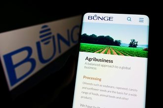 Bunge website on a smartphone